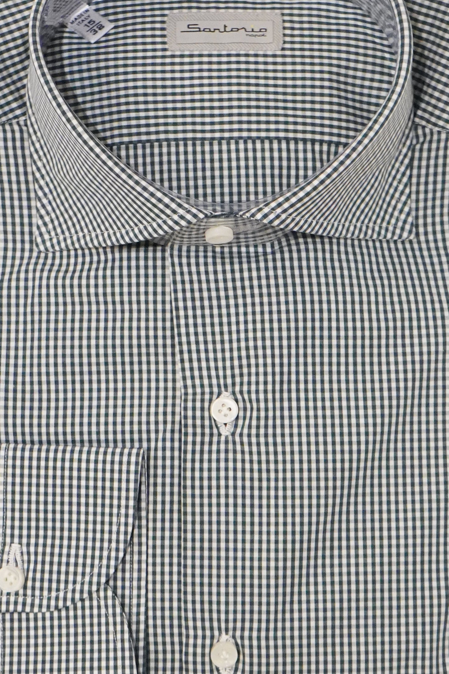 Sartorio Micro Gingham Cotton Dress Shirt