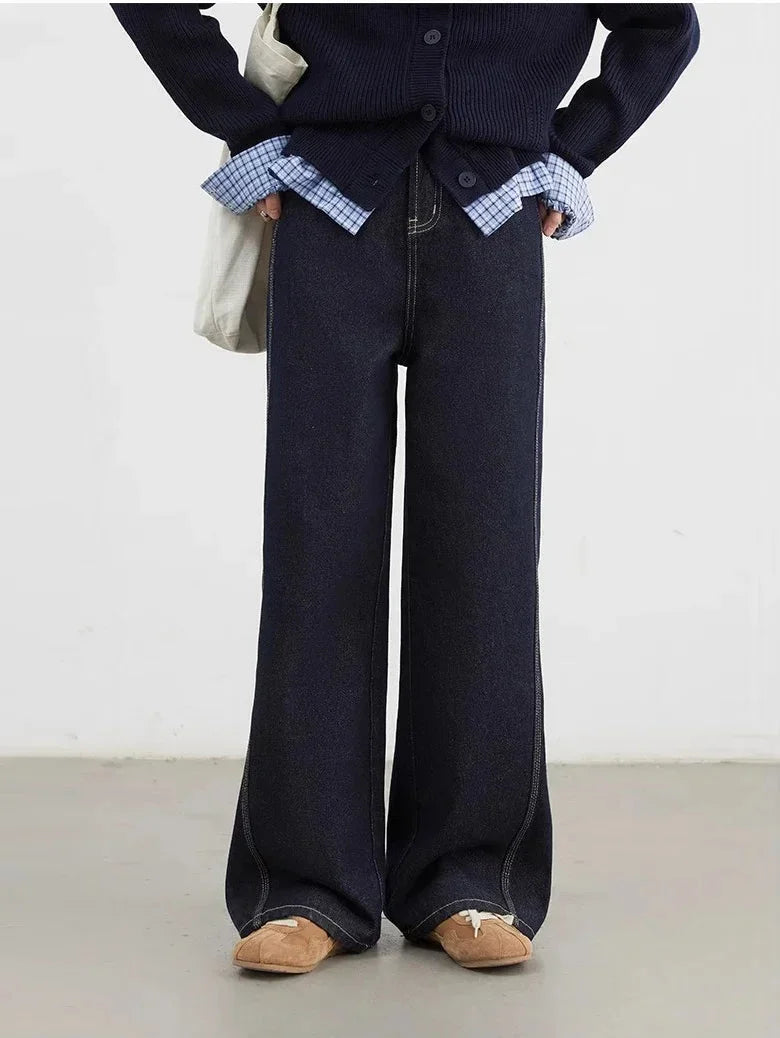 Loran High-Rise Loose Wide-Leg Jeans in Blue