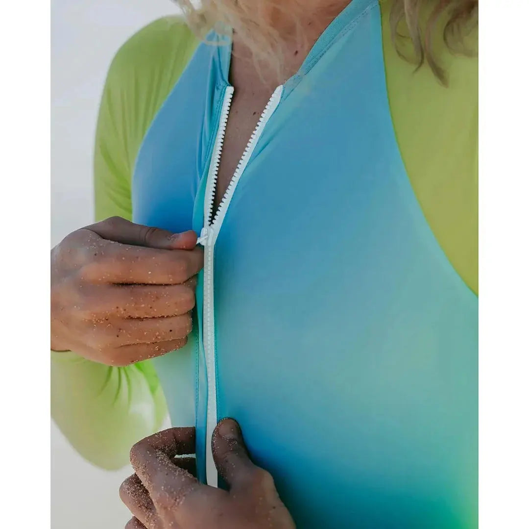 Sexikinis Swim One Piece Women's Long Sleeve Swimsuit Beach & Pool Coverage Quick Dry