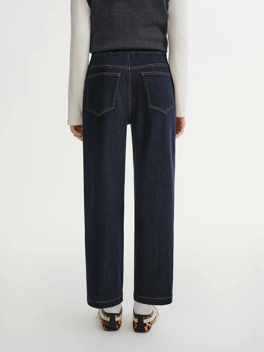 Loran Plus-Size Elastic-Waist Straight-Leg Jeans, view 2