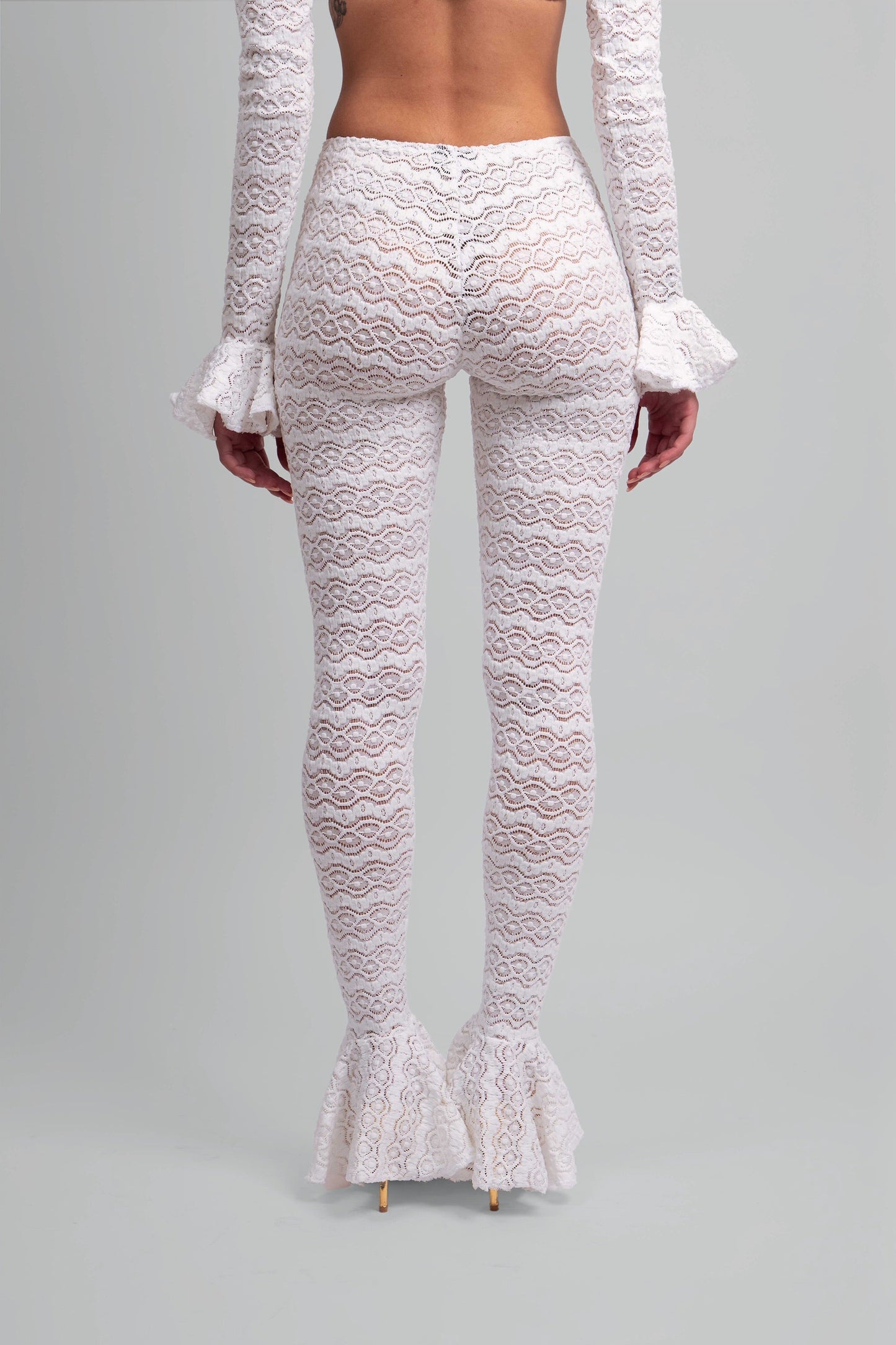 Scarlet Lace Knit Two-Piece Set