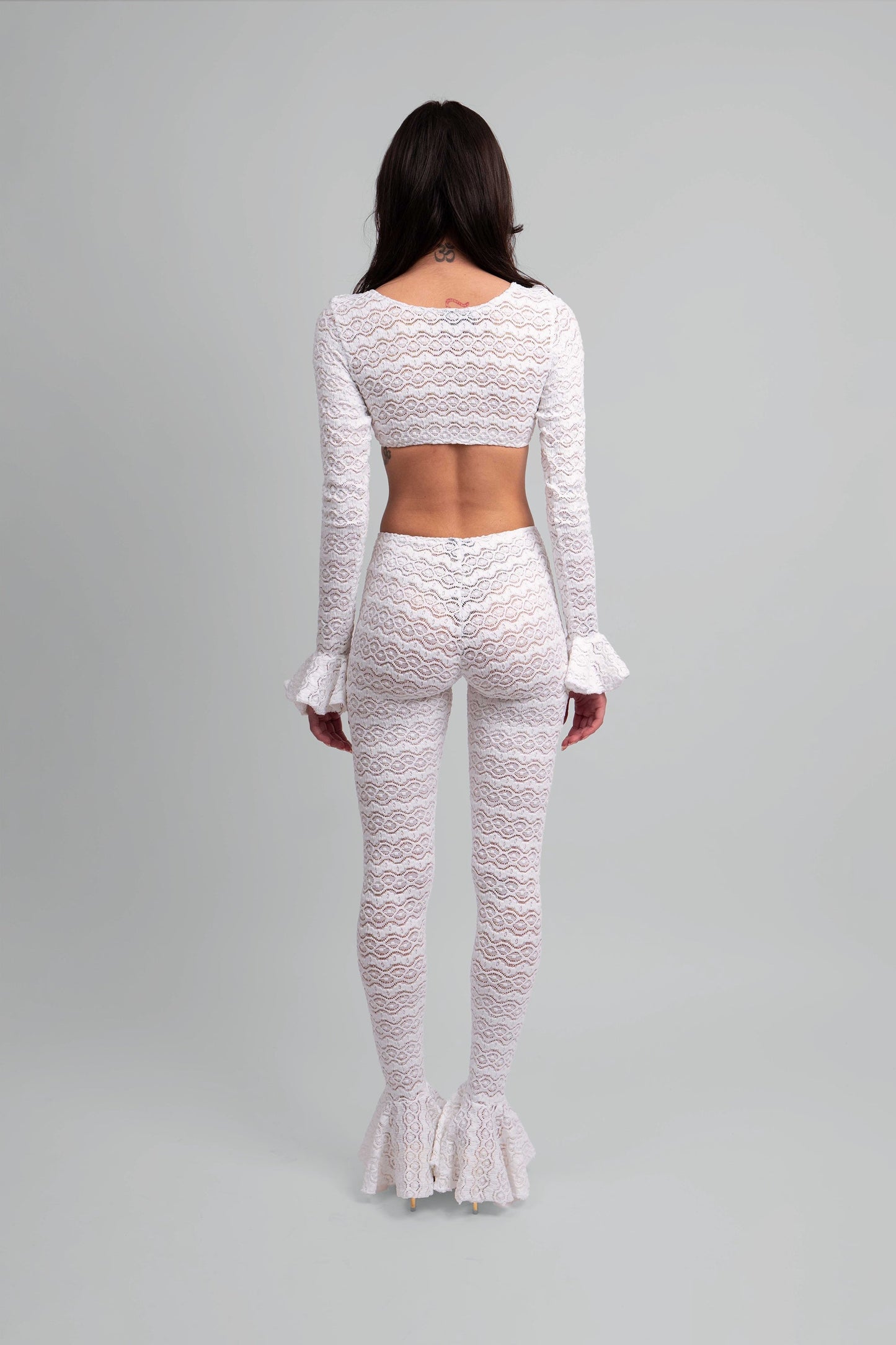 Scarlet Lace Knit Two-Piece Set