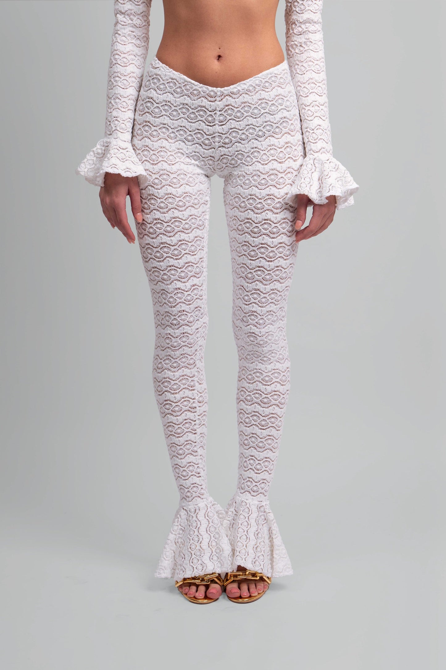 Scarlet Lace Knit Two-Piece Set