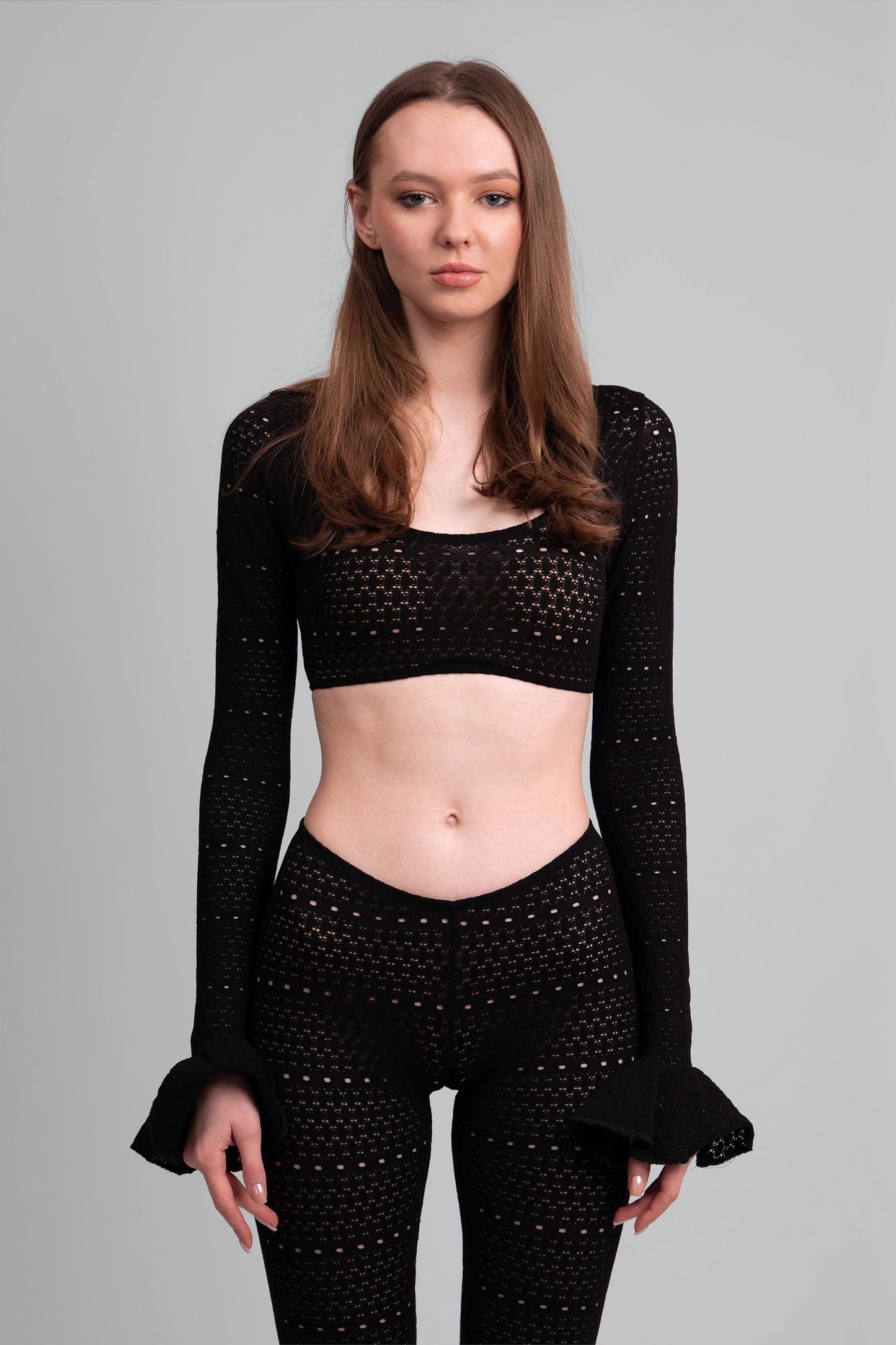 Scarlet Lace Knit Two-Piece Set