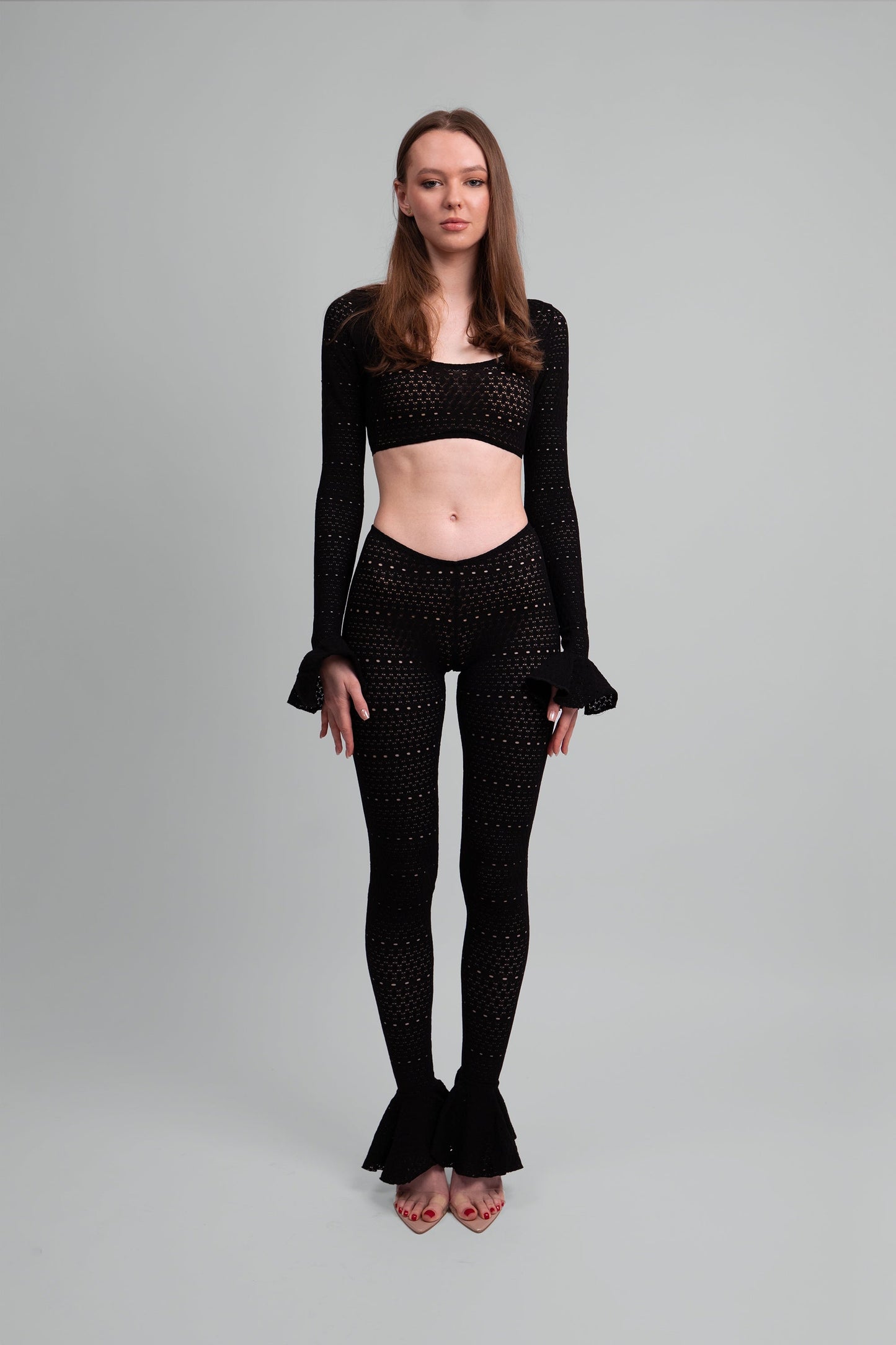 Scarlet Lace Knit Two-Piece Set