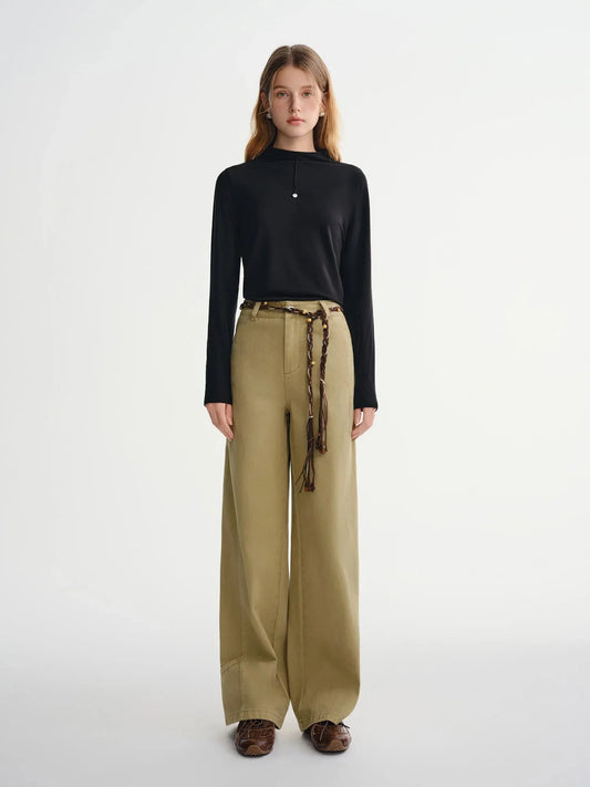 Loran Plus-Size Deconstructed Workwear Wide-Leg Jeans