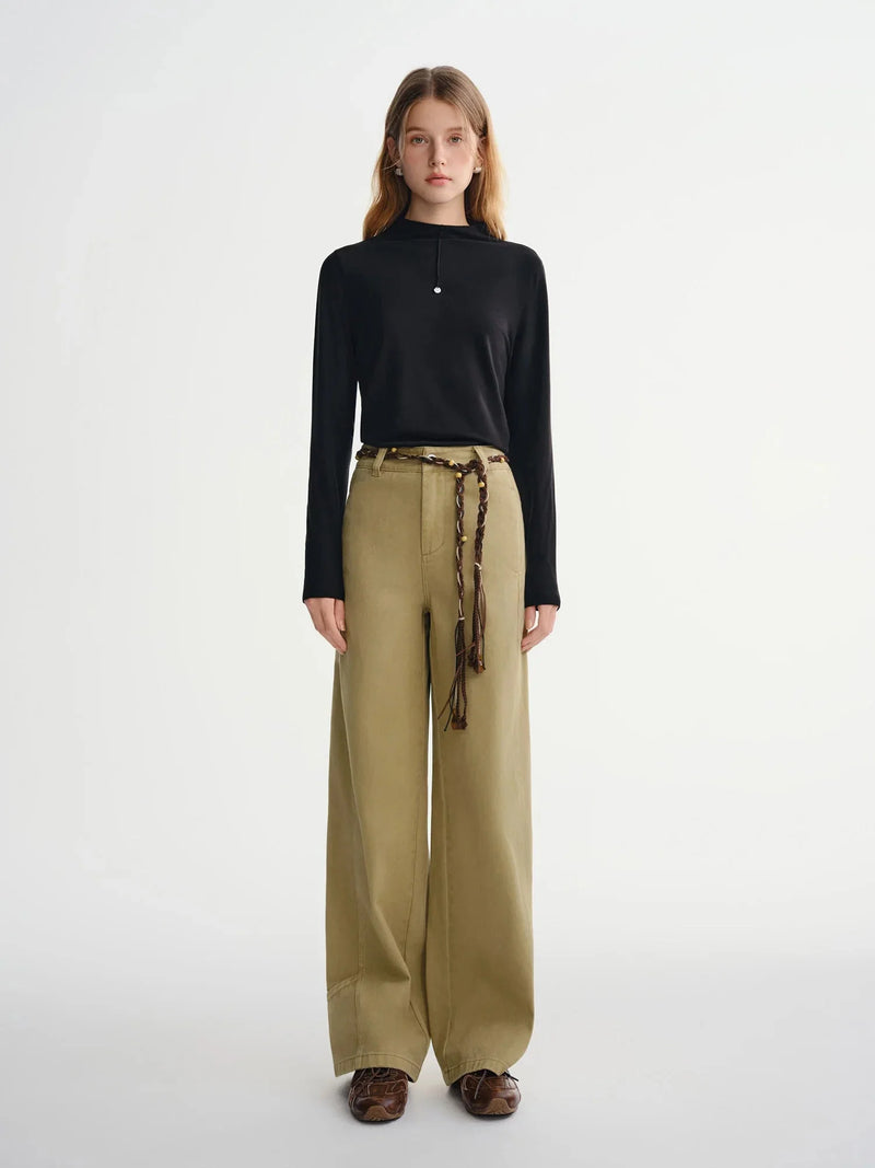 Loran Plus-Size Deconstructed Workwear Wide-Leg Jeans