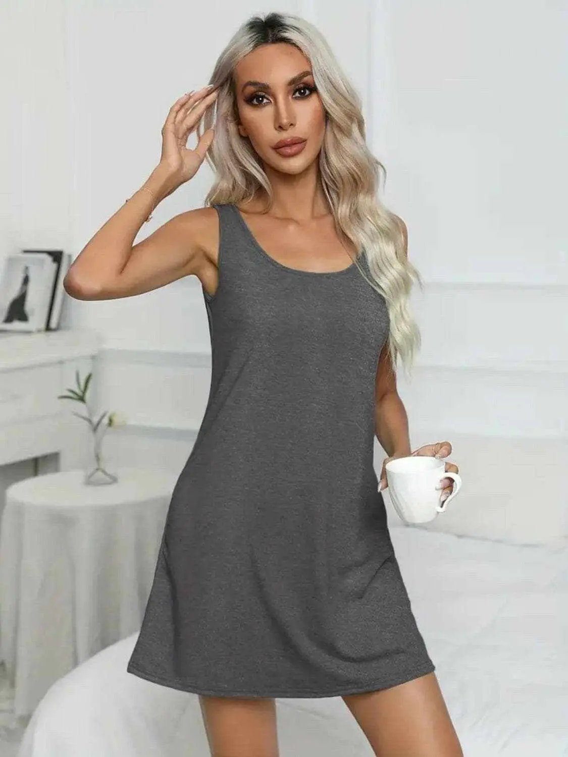 Mini Dress - Scoop Neck - Full Size Fit