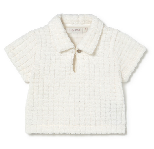 LI + ME - Terry Polo Shirt & Terry Shorts, Cream