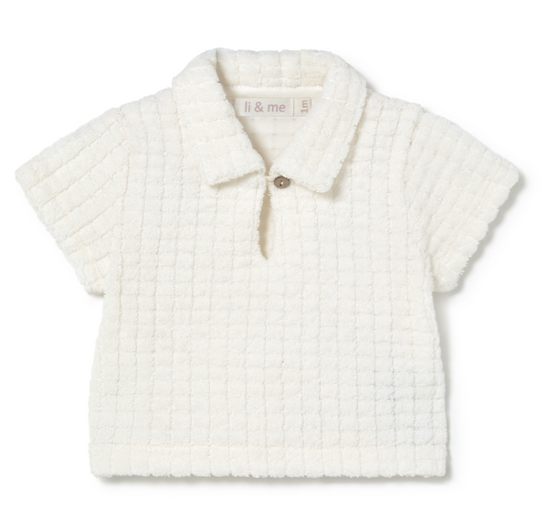 LI + ME - Terry Polo Shirt & Terry Shorts, Cream