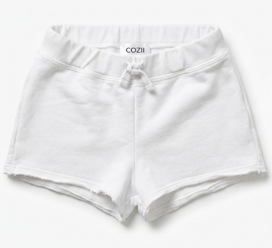 COZII - Raw Edge Shorts, White