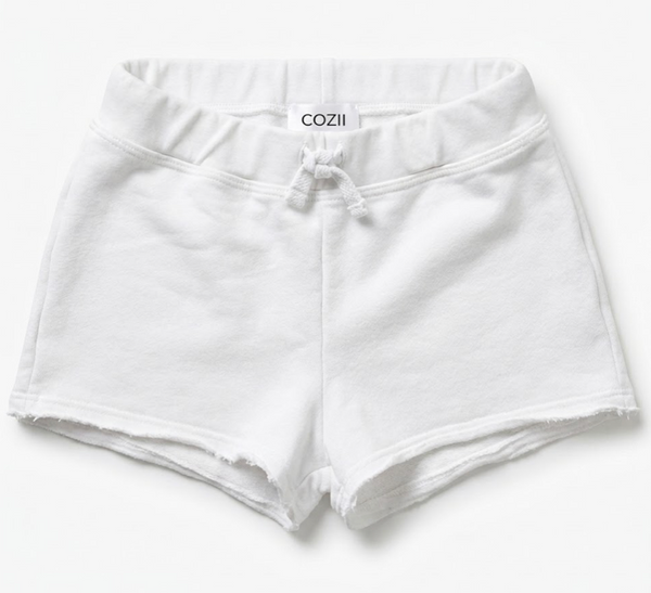 COZII - Raw Edge Shorts, White
