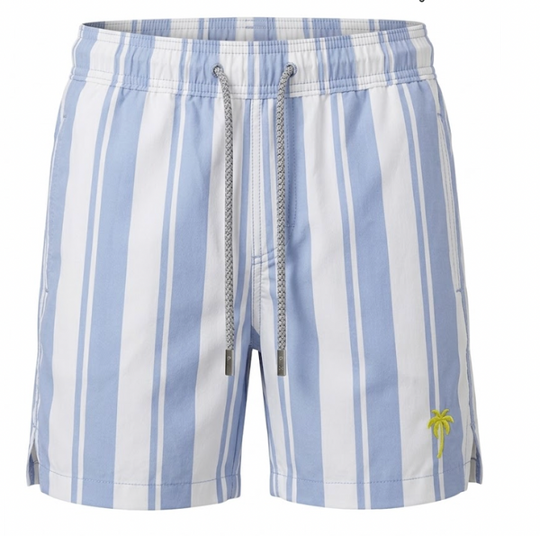 Pier St Barths - Men’s Sky Blue Stripe Swim Shorts