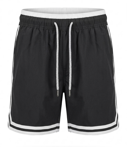 Pier St Barths - Men’s Black with White Stripe Bathing Suit