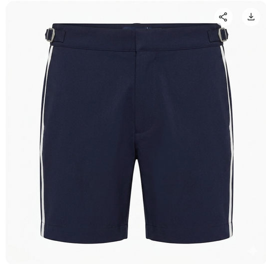 Pier St. Barth - Men’s Navy Buckle Swim Shorts