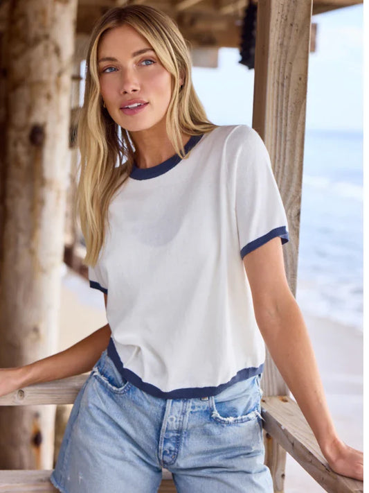 Stitches + Stripes Palmer Tipped Tee
