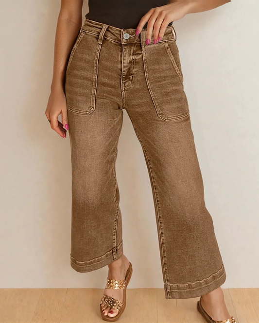 Willow Cropped High Rise Wide Leg Jeans