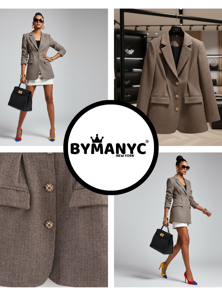 Sculptural Herringbone Blazer • UPPER EAST New Collection BYMANYC ® New York