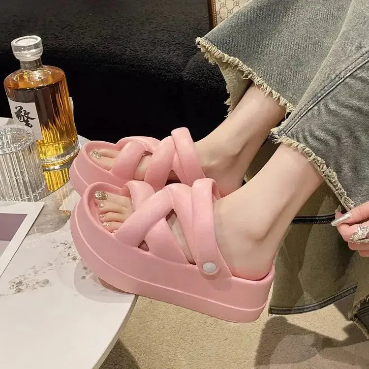 Sexikinis Swim Thick Sole Sandals Women's Summer Shoes: Height Boost + Comfort