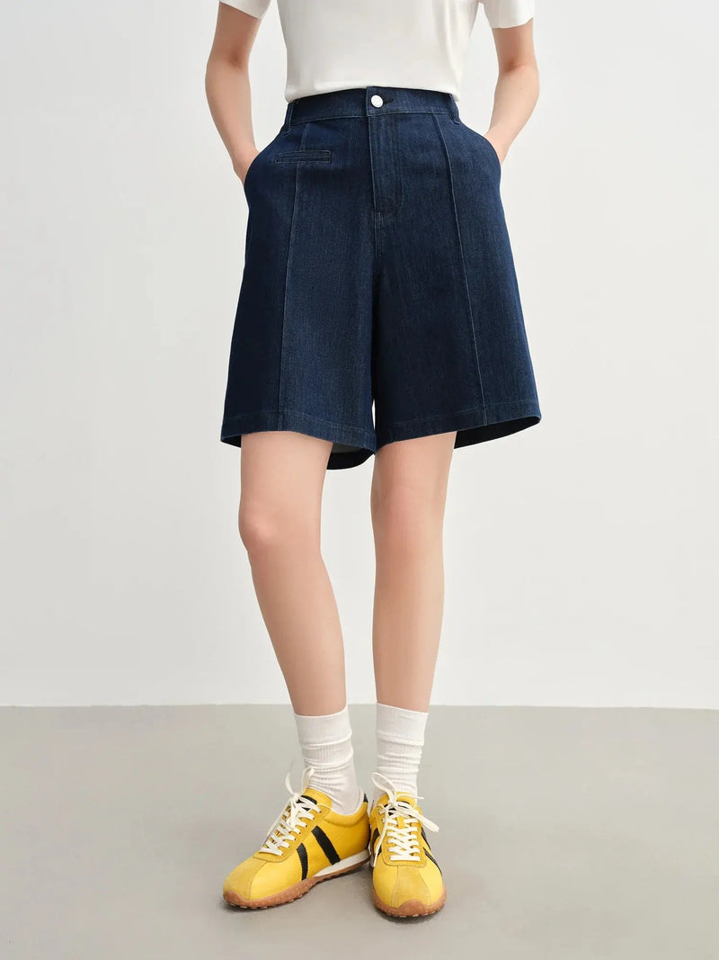 Loran Mid-Length Straight-Leg Denim Shorts