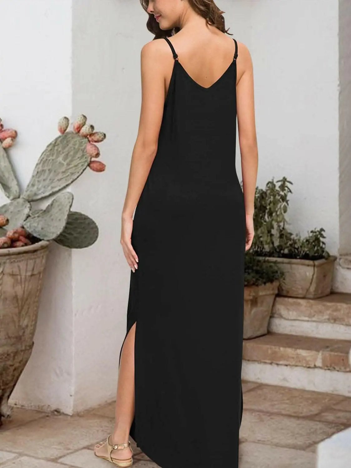 Trendsi swimwear - Seductive slit sleeveless dress