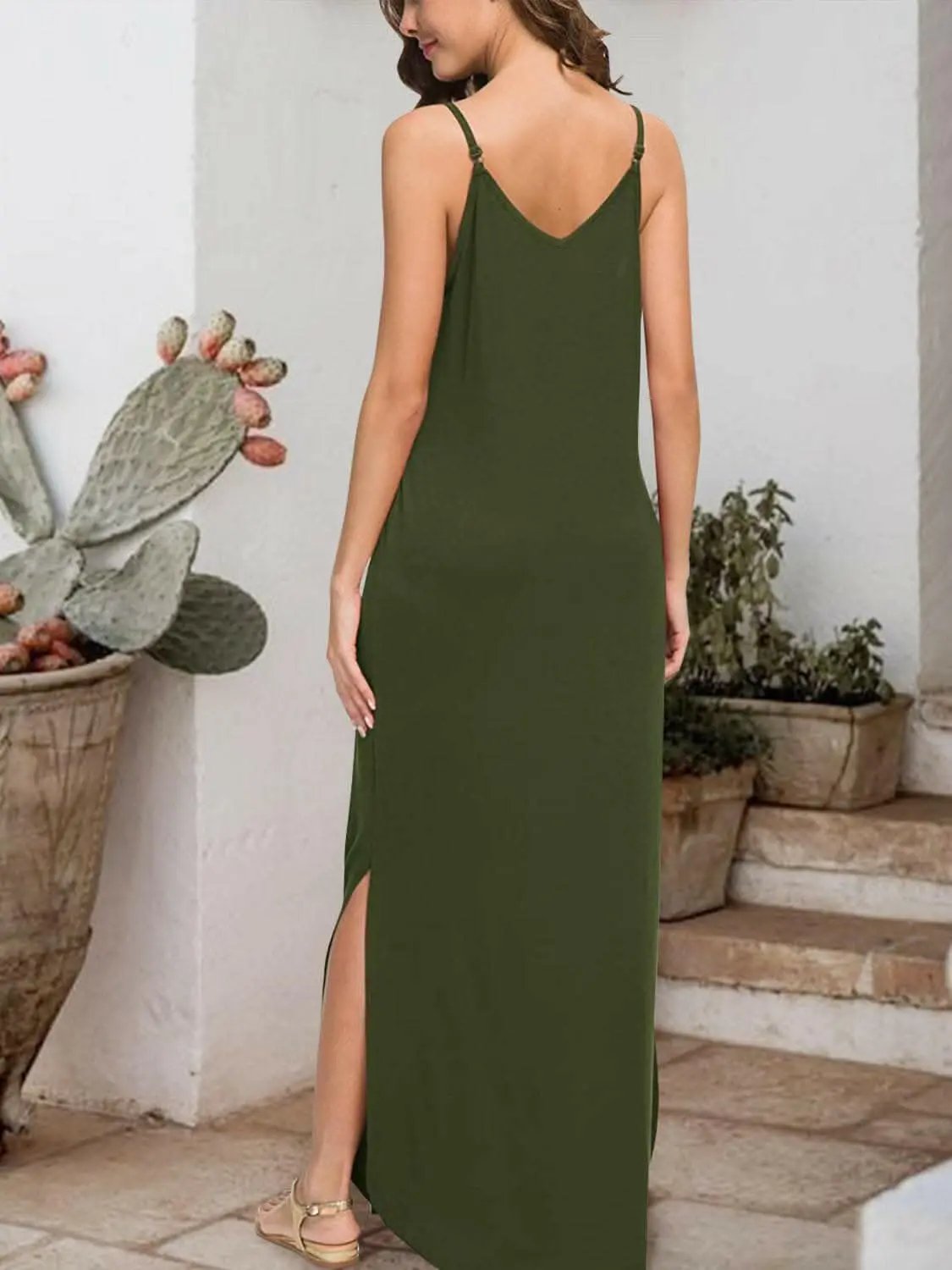 Trendsi swimwear - Seductive slit sleeveless dress