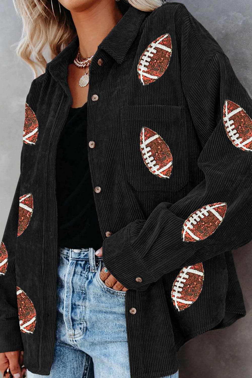Jacket - Sequin Football - Long Sleeve