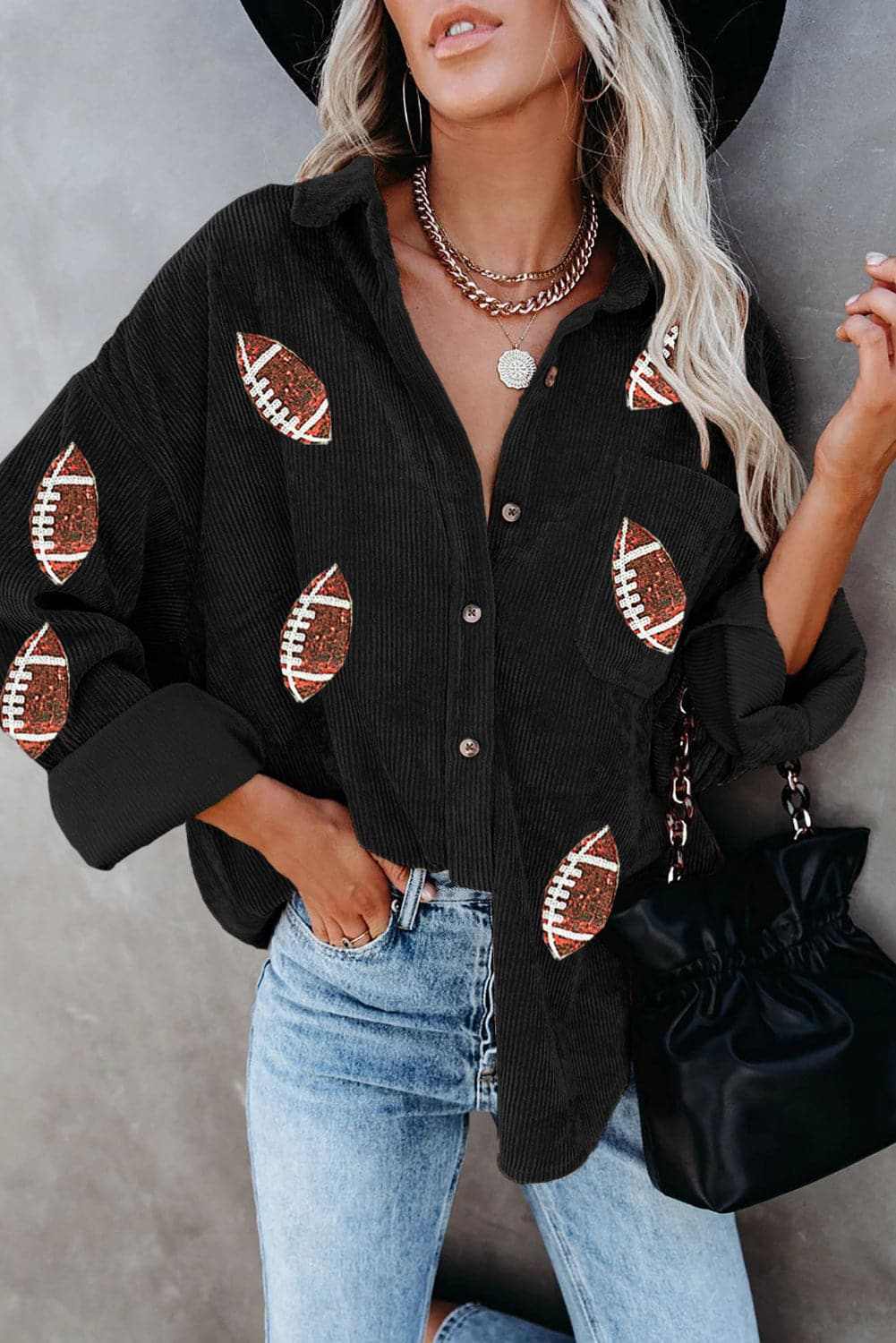 Jacket - Sequin Football - Long Sleeve