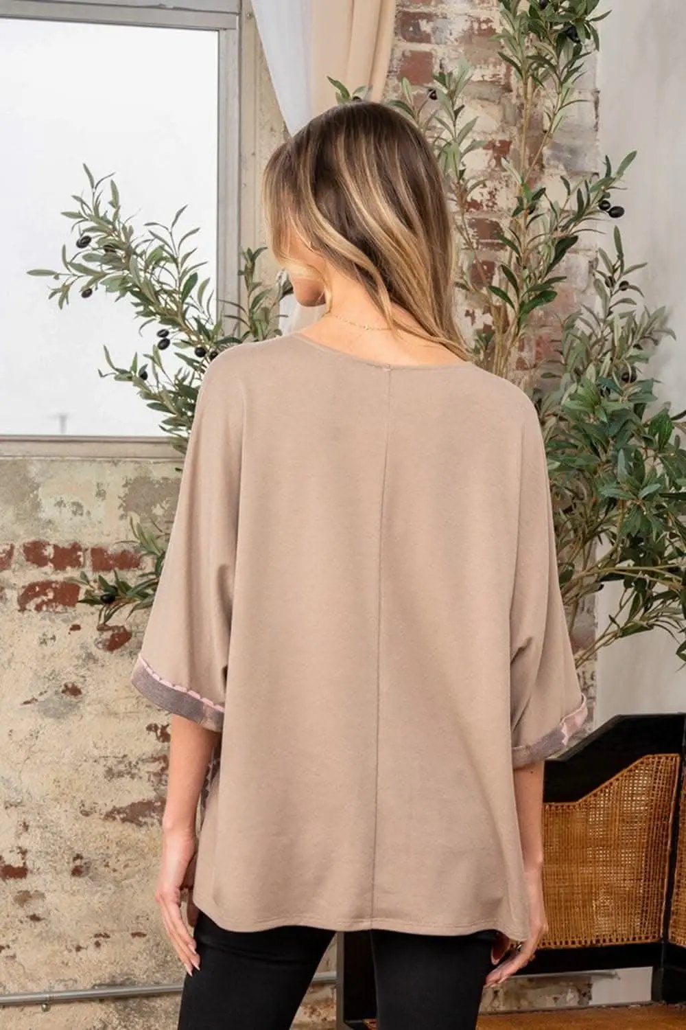 Trendsi Sew In Love Full Size Aztec Distress Print Half Sl