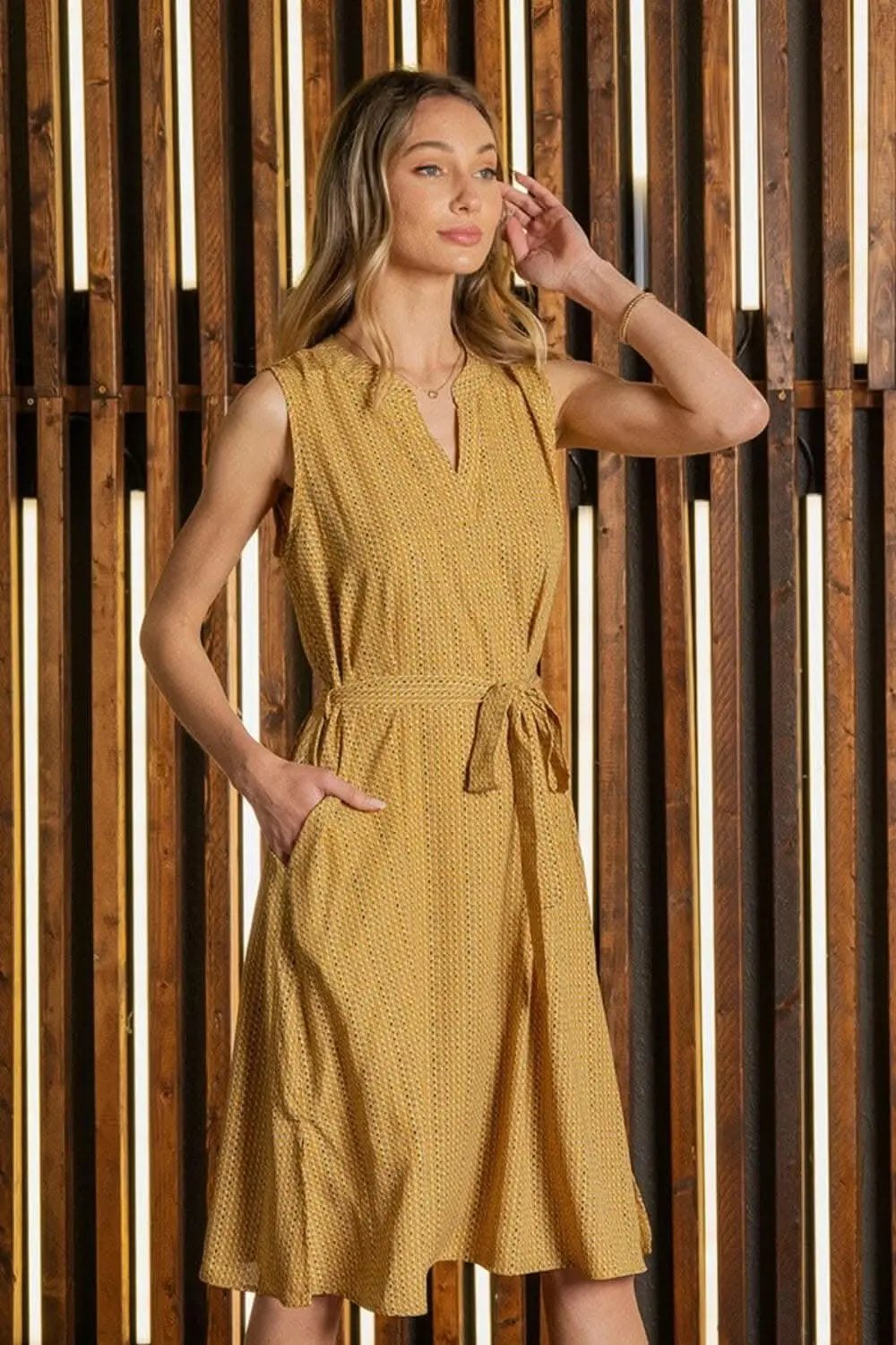 Trendsi Sew In Love Full Size Printed Sleeveless Dress wit