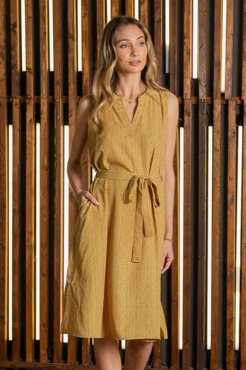 Trendsi Sew In Love Full Size Printed Sleeveless Dress wit