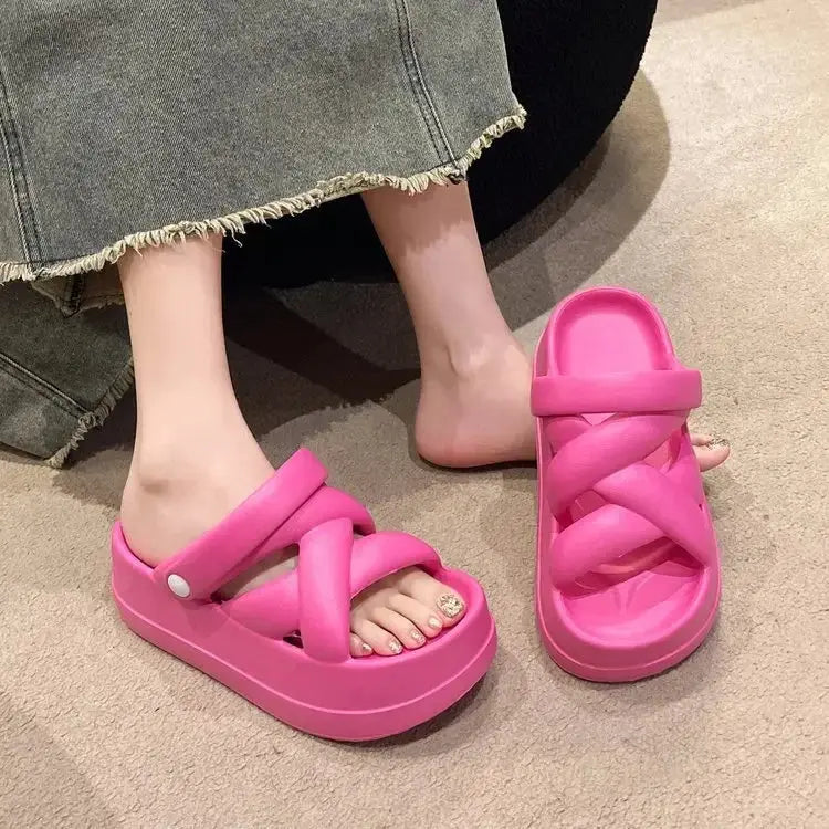 Sexikinis Swim Thick Sole Sandals Women's Summer Shoes: Height Boost + Comfort