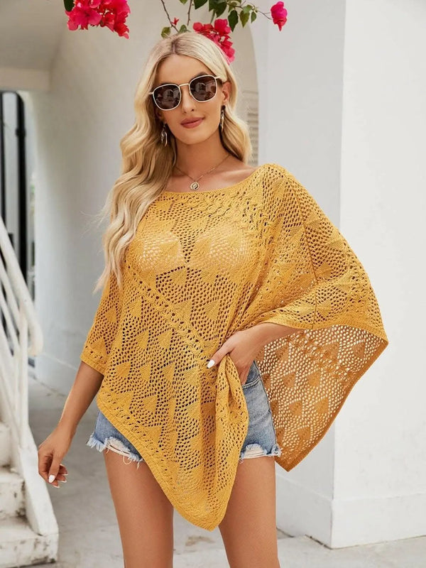 Trendsi Sheer Cover-Up Beach/Pool Women's Swimwear Openwork Details Lightweight