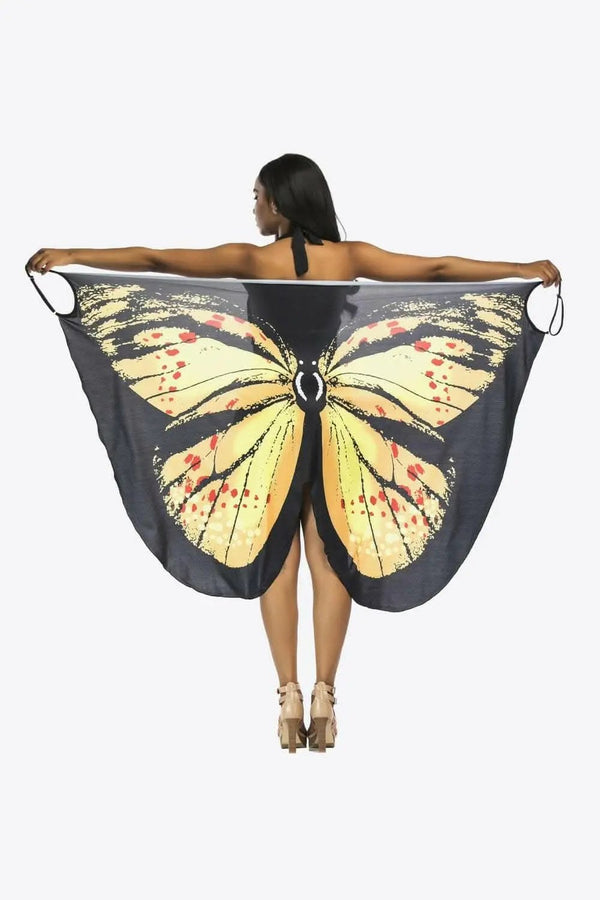 Trendsi swimwear - Sheer butterfly cover-up dress