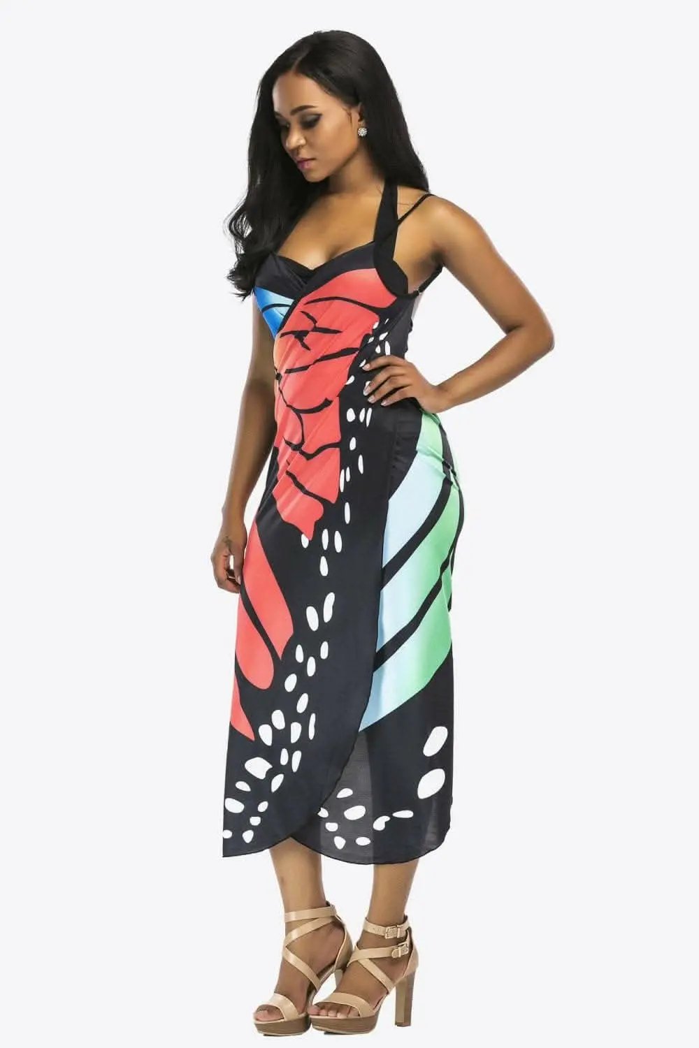 Trendsi swimwear - Sheer butterfly cover-up dress