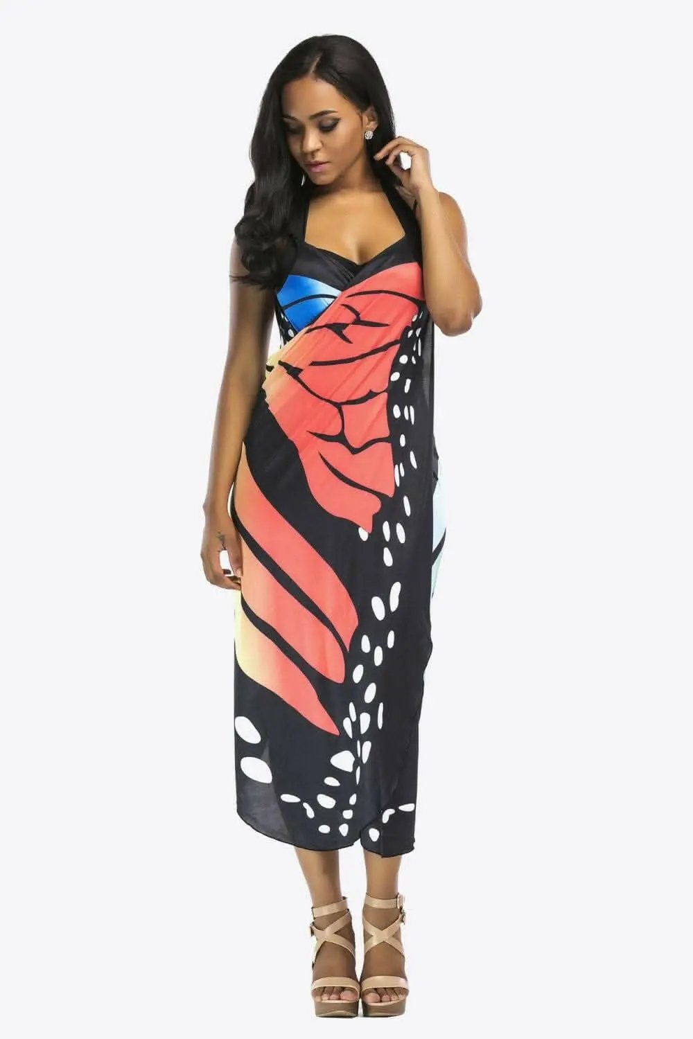 Trendsi swimwear - Sheer butterfly cover-up dress