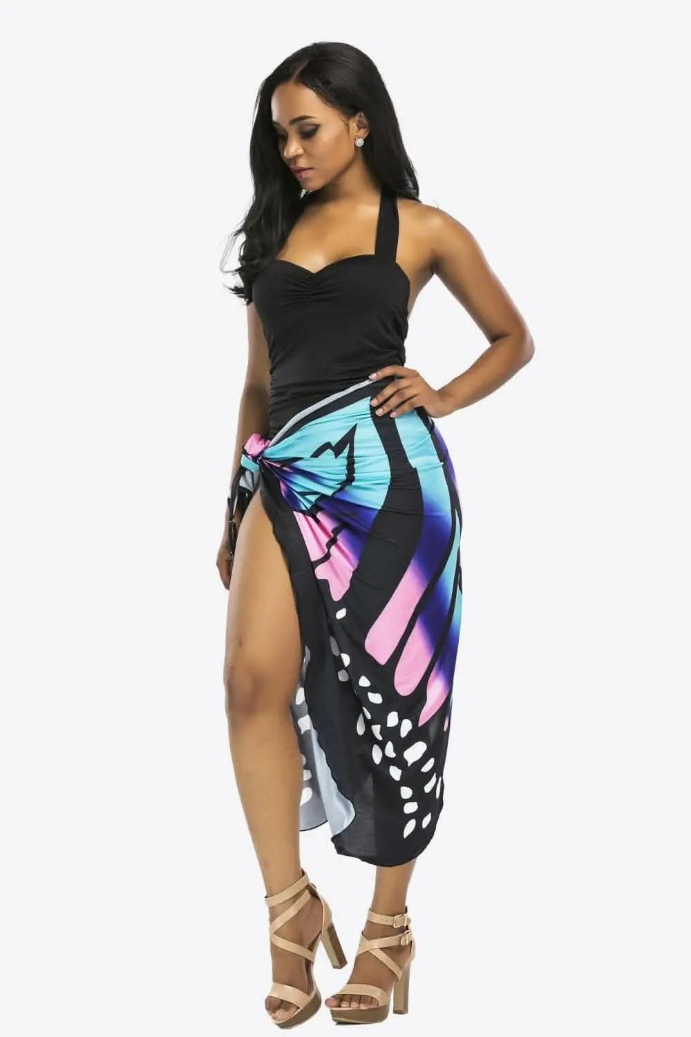 Trendsi swimwear - Sheer butterfly cover-up dress