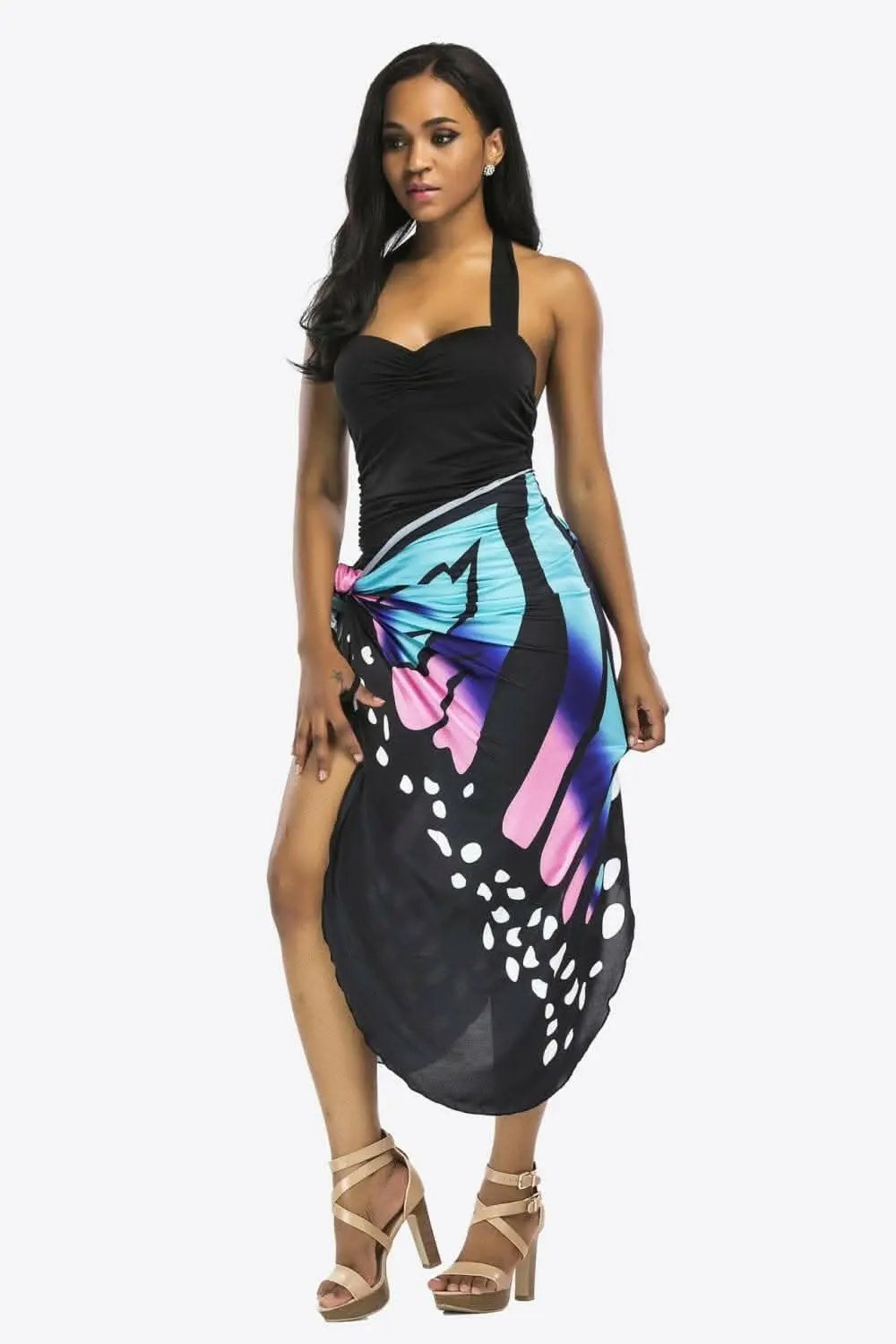 Trendsi swimwear - Sheer butterfly cover-up dress