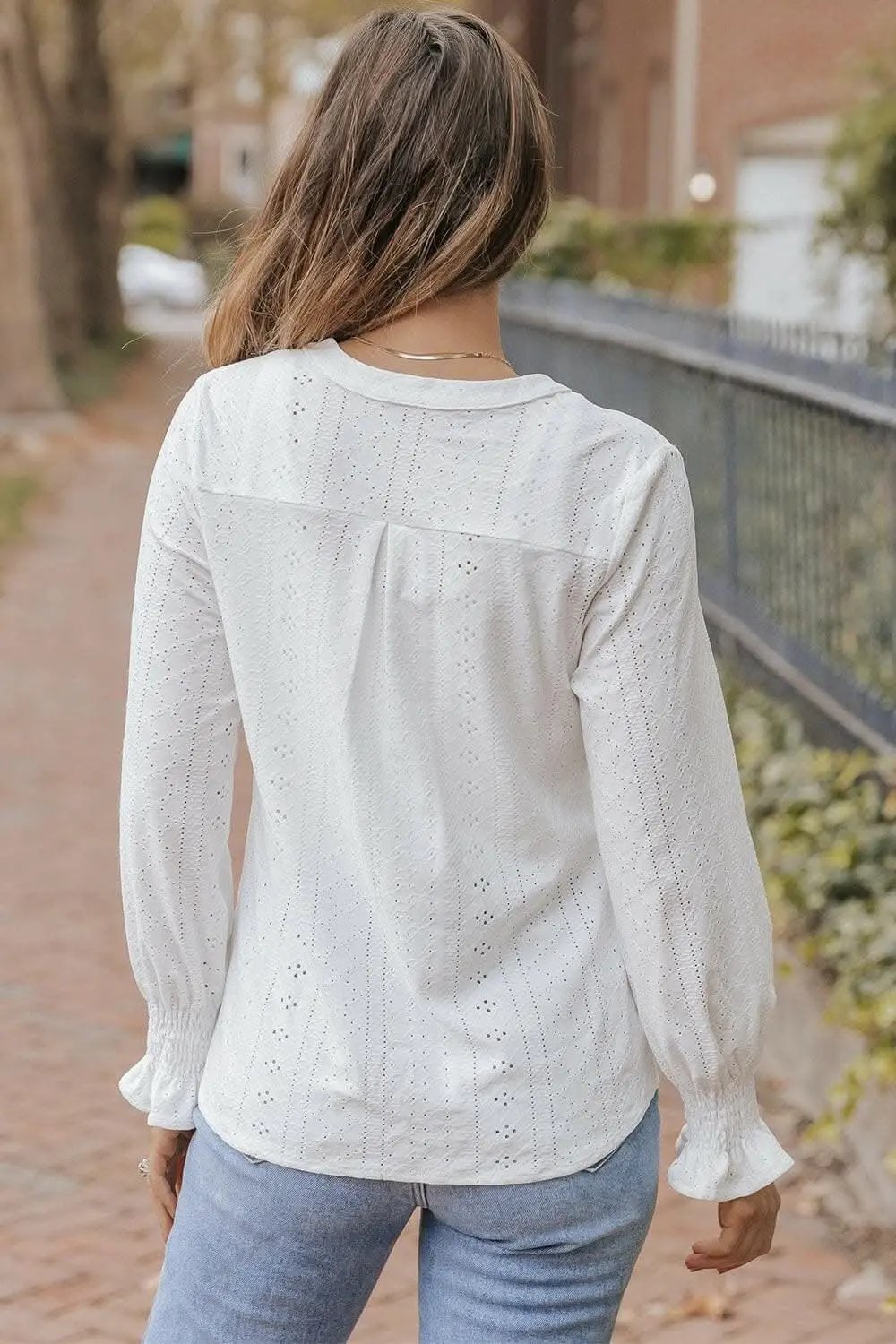 Blouse - Sheer Flounce Sleeve - Modern Chic