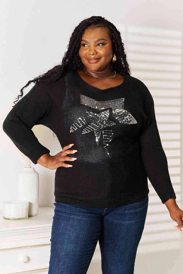 Sweater - Shimmering Sequin - Dolman