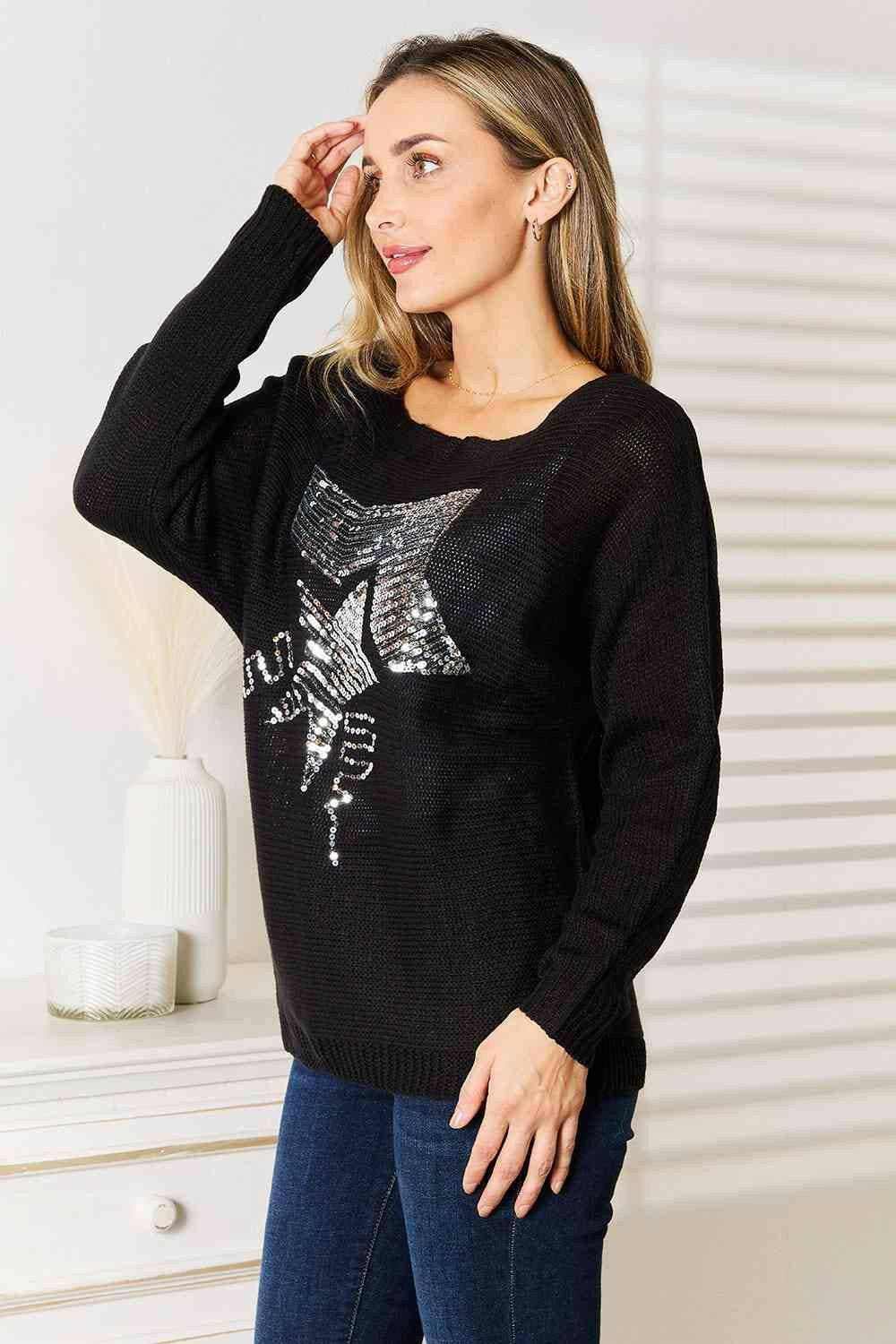 Sweater - Shimmering Sequin - Dolman