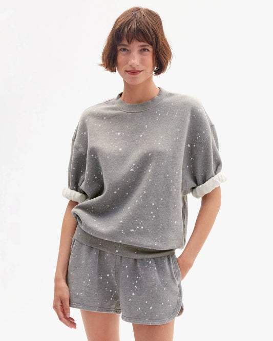 Clare V Short Sleeve Oversized Sweatshirt