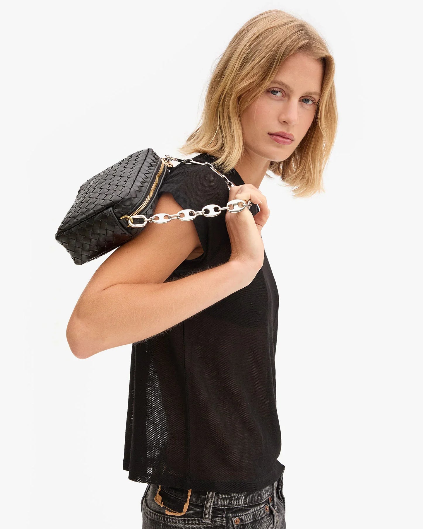 Clare V Grande Shortie Strap - Mariner Chain