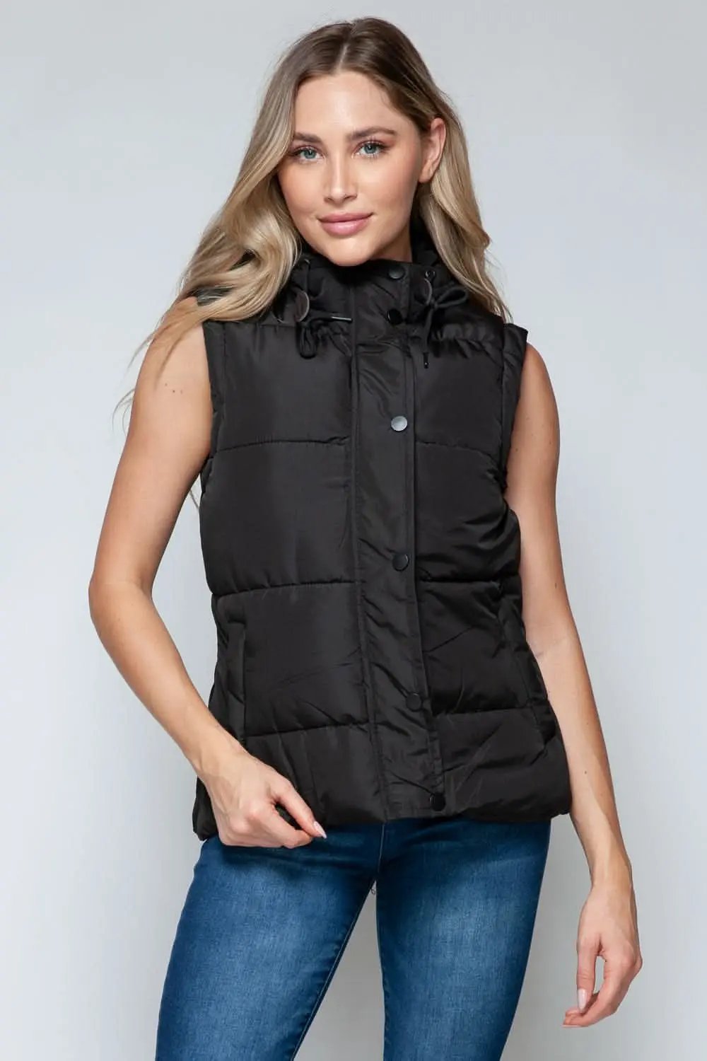 Women's Hooded Vest - Lightweight Zip-Up - Chic Layering