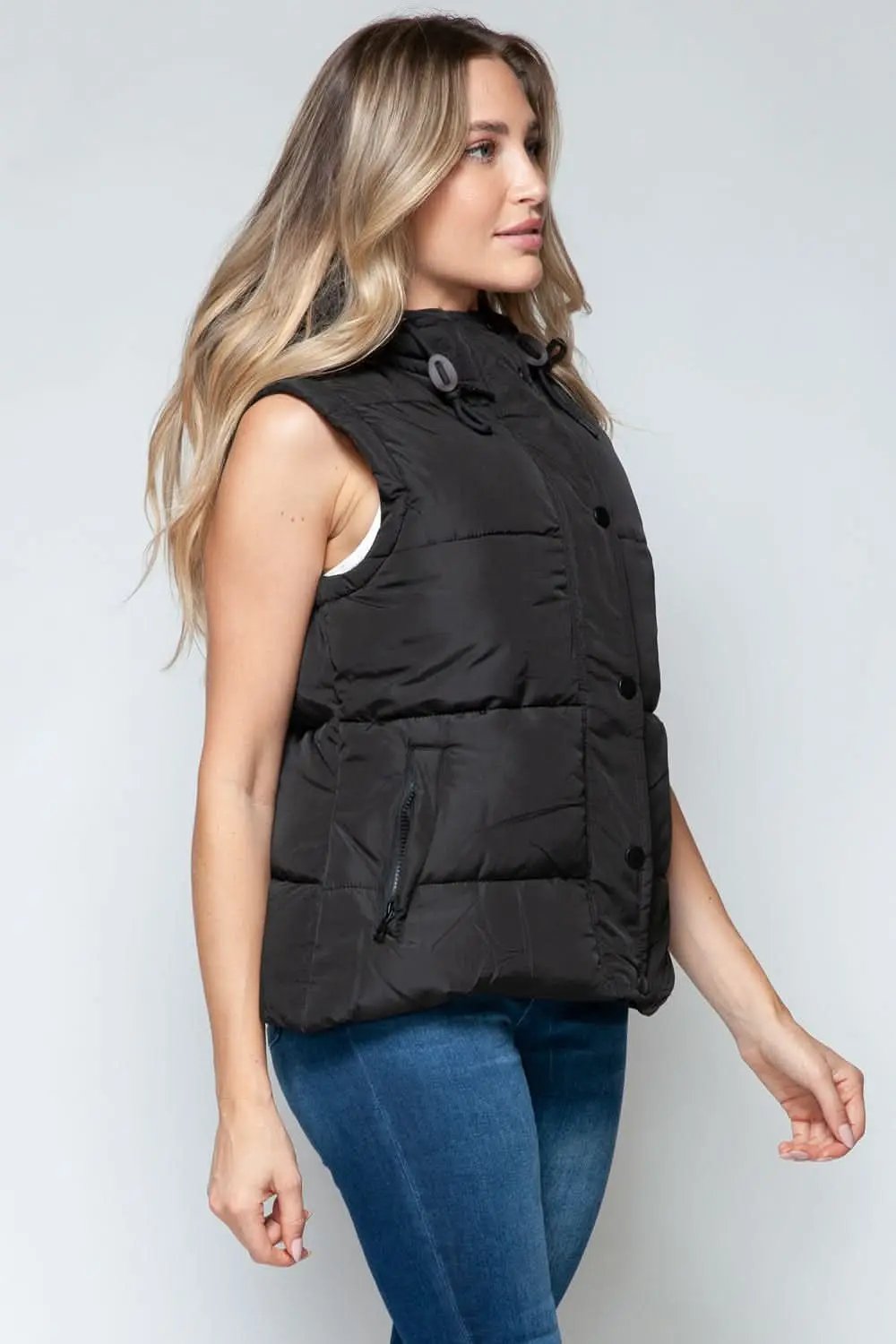Women's Hooded Vest - Lightweight Zip-Up - Chic Layering