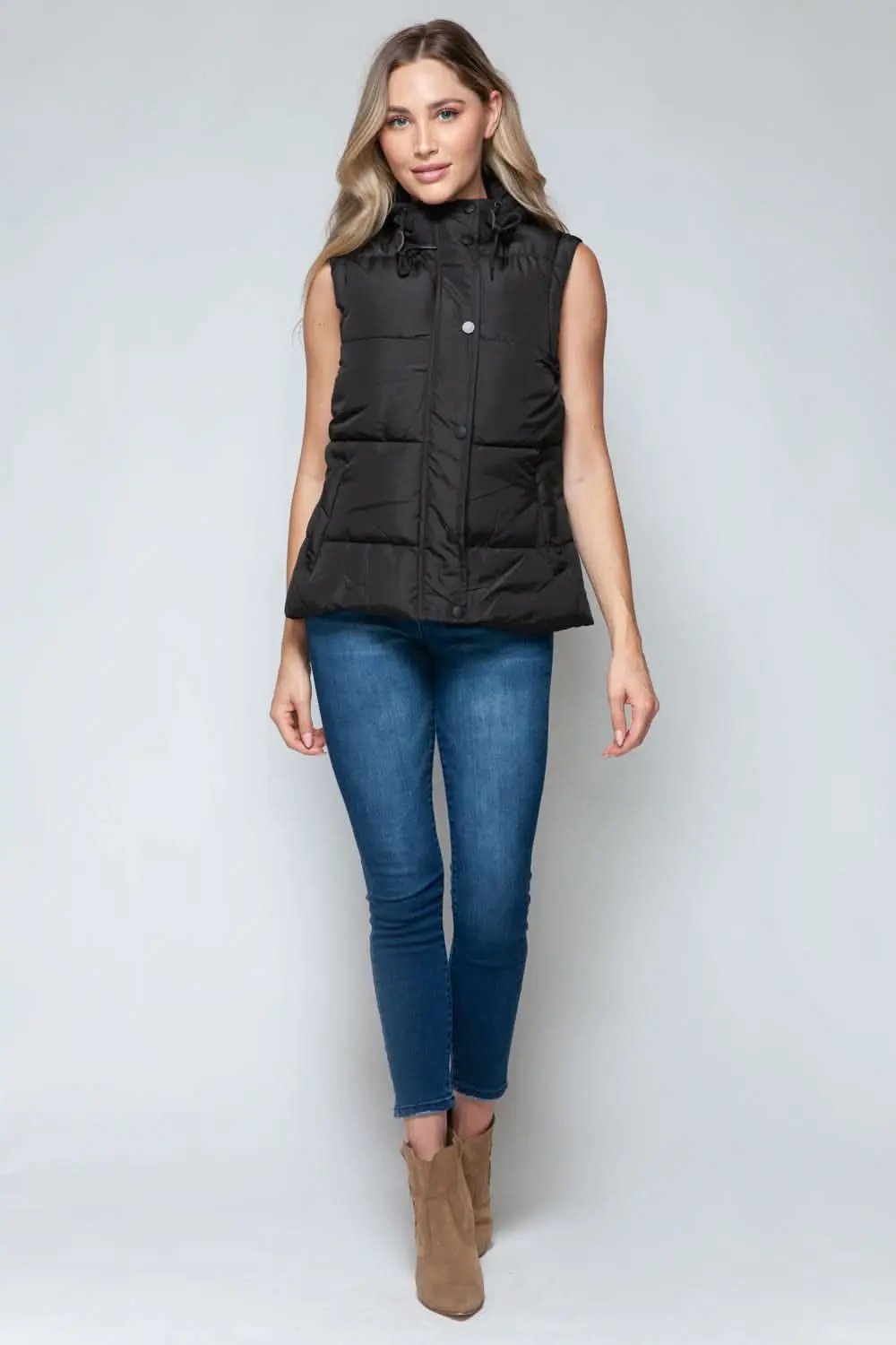 Women's Hooded Vest - Lightweight Zip-Up - Chic Layering