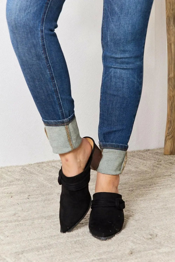 Trendsi Braided Mules Women's Sophisticated Heels Fashionable Slip-Ons