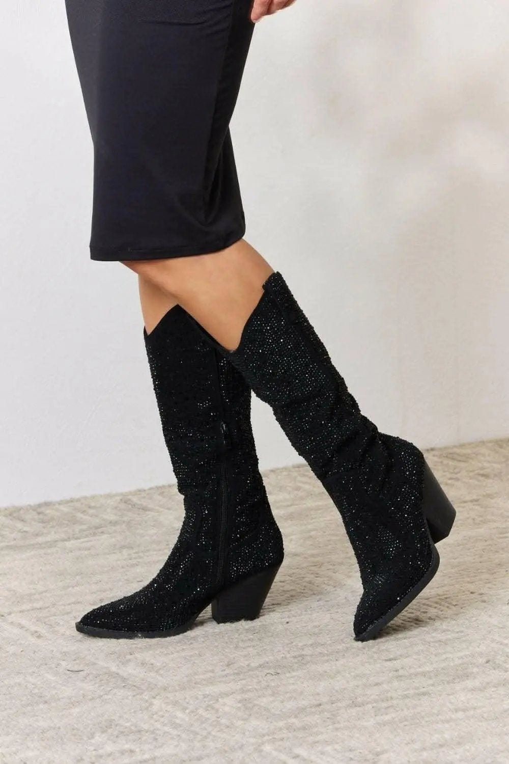 Cowboy Boots - Sparkling Rhinestone Knee-High - Western Glam