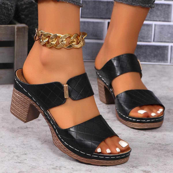 Trendsi Block Heel Sandals Women's Party/Date Night Heels Stylish & Comfy
