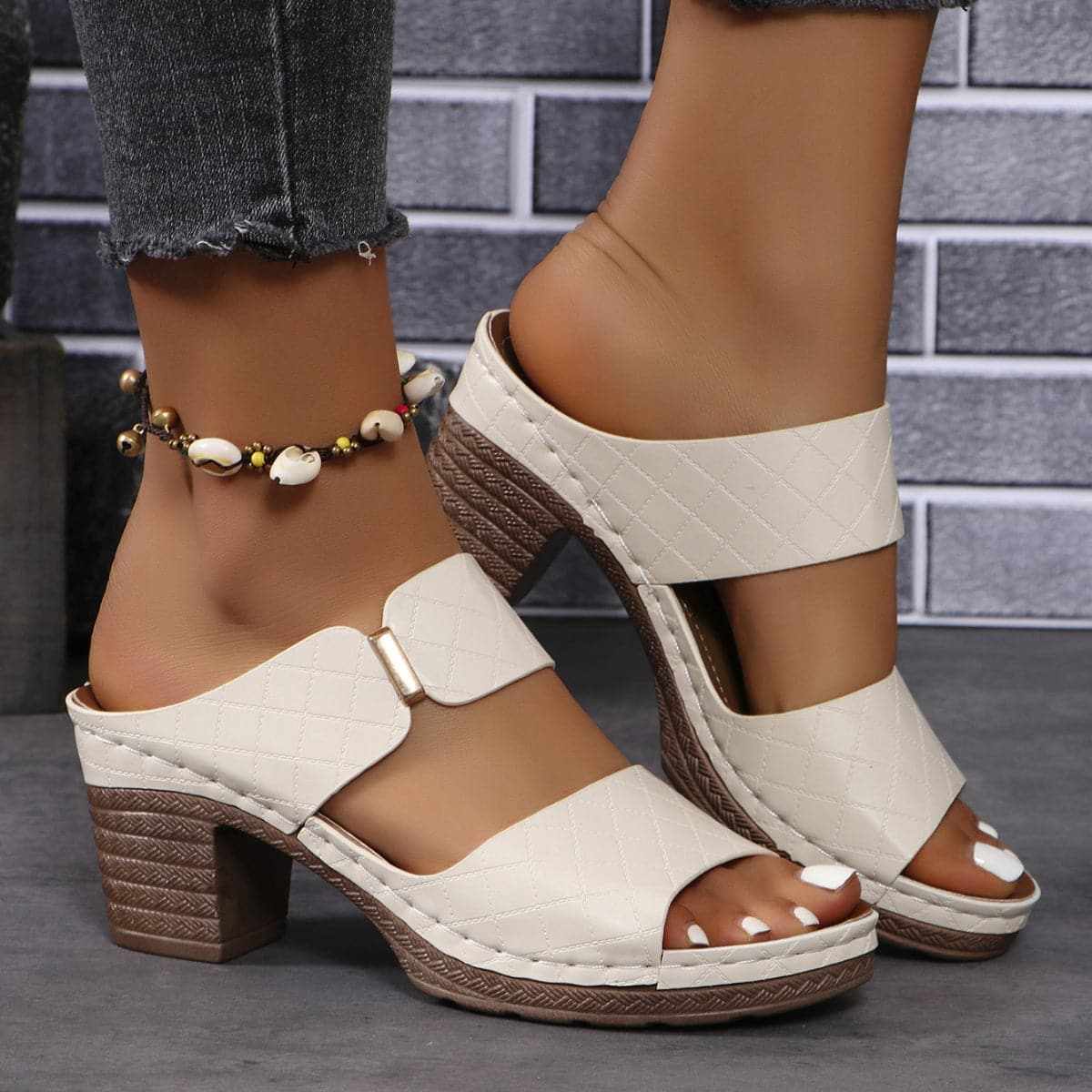Trendsi Block Heel Sandals Women's Party/Date Night Heels Stylish & Comfy